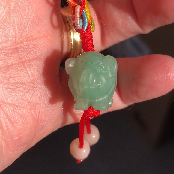 Vintage Jade Piggy Chinese Lucky 🍀 Keychain/Charm - Picture 5 of 7